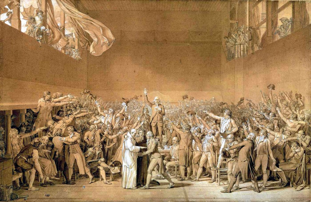 The Tennis Court Oath during the French Revolution 