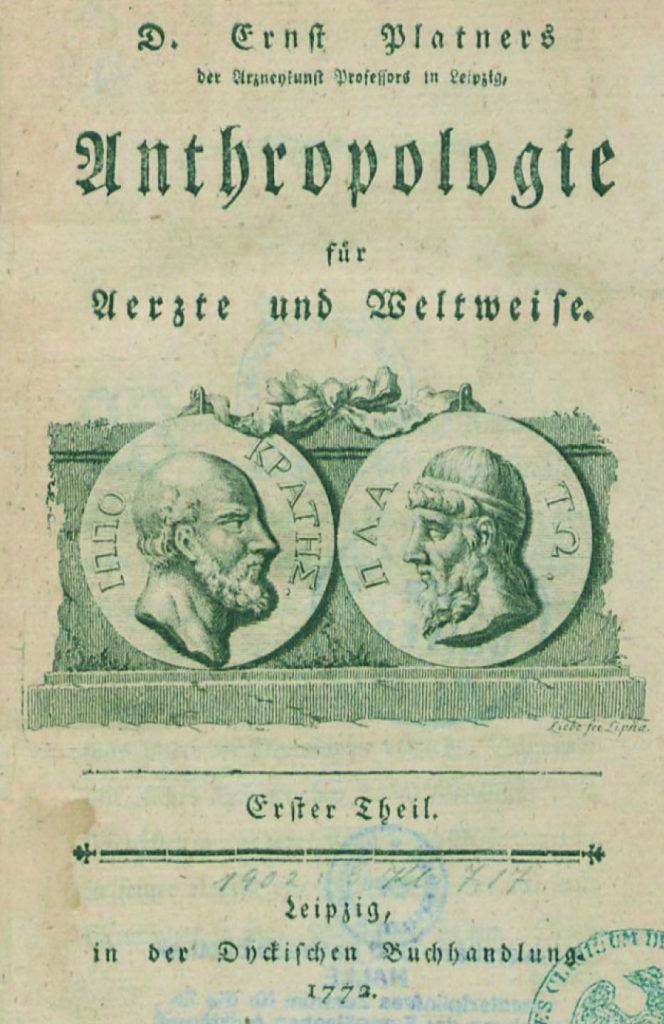 Cover sheet or Ernst Platner's treatise